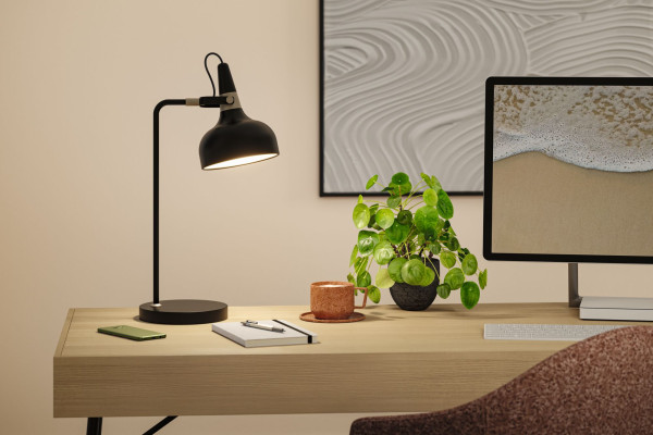 Lampe à poser juna max.20w e14 sans ampoule on/off métal noir doré 230v - Paulmann - 78479