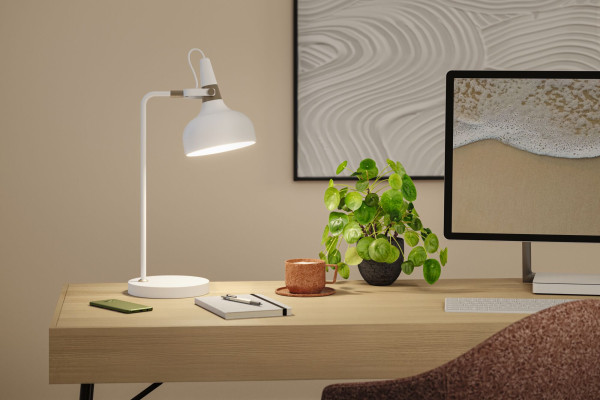 Lampe à poser juna max.20w e14 sans ampoule on/off métal blanc doré 230v - Paulmann - 78482