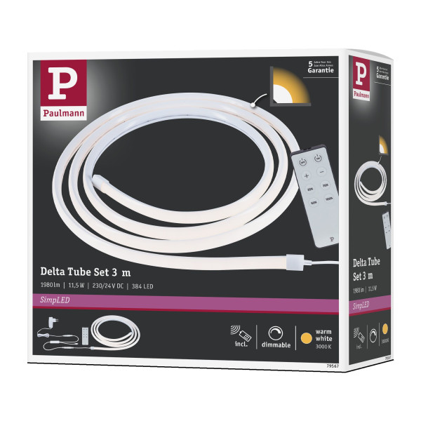 Ruban simpled delta tube set 3m warmwhite - Paulmann - 79567