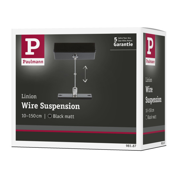 Linion suspension de câble 1,5m noir de sécurité - Paulmann - 98187