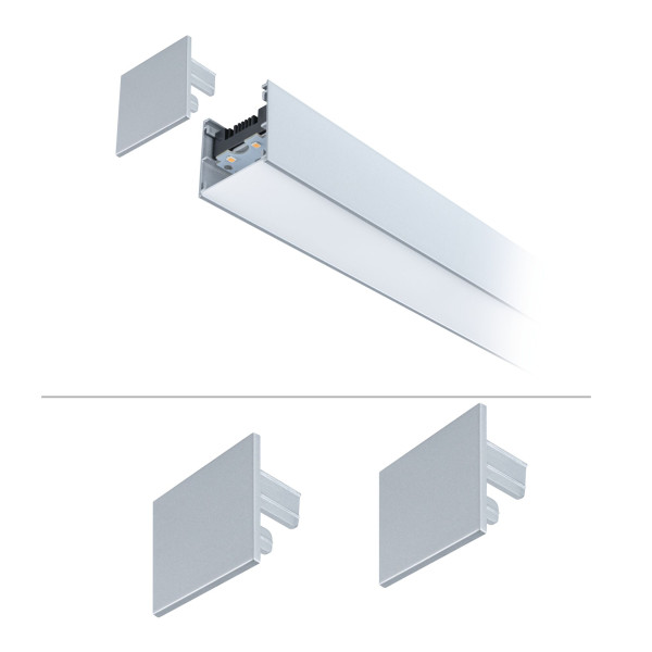 Linion endkappe 2er pack chrom matt kst - Paulmann - 98625