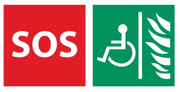 Jeu de 2 stickers (sos & pmr sur fond vert) pour platine lef - Aiphone - EASLEF