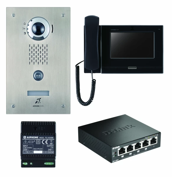 Pack ip access, enc. moniteur boucle magnétique, programmé, switch poe inclus - Aiphone - PIXEL