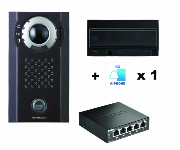 Pack ip saillie, 1 licence smartphone & switch poe inclus, msiptelipbx à prévoir - Aiphone - PIXSMART