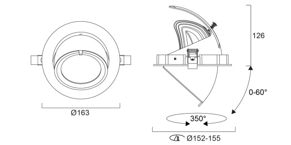 Spot encastré signo 152 6,3-35w 740-3600lm irc90 3000k - Sylvania - 0060589