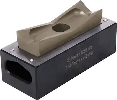 Emporte-pièce rectangle, hydr. connecteurs lourds. pour inox, 46,0x86,0 mm - AGI Robur - 015425