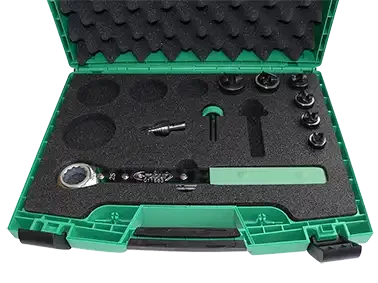 Coffret 6 poinçons et matrices e-vo3+, pe 9 à 21, avec axes polydiam et clé - AGI Robur - 016135