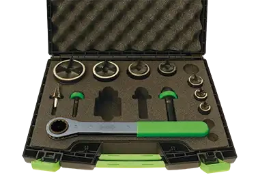 Coffret 9 poinçons et matrices e-vo3+, pe 9 à 48 sans 42, avec axes polydiam clé - AGI Robur - 016137