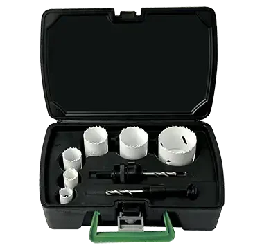Coffret de 6 scies trépans cobalt 16-20-25-32-40 mm avec arbres moteur. - AGI Robur - 071121