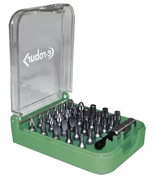 Composition de 30 embouts de 25 mm assortis plats, pz, ph, hex, torx, porte emb. - AGI Robur - 084372
