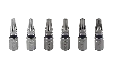 Boite de 6 embouts de vissage 25mm, torx sécurité t15-20-25, 2 de chaque - AGI Robur - 084394