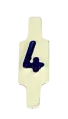 Caractère amovible à languette pliable pour plaquette 222801. chiffre 4. par 25  - AGI Robur - 222814