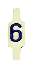 Caractère amovible à languette pliable pour plaquette 222801. chiffre 6. par 25  - AGI Robur - 222816