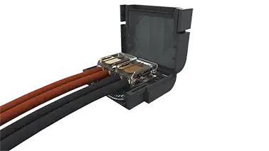 1 mini boite de jonction 0,6kv, 32a ipx8, avec gel isolant et borne rapides, 2x2 - AGI Robur - 232071