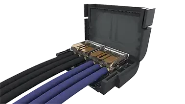 1 mini boite de jonction 0,6kv, 32a ipx8, avec gel isolant et borne rapides, 2x3 - AGI Robur - 232074