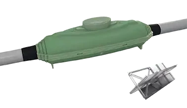 Bte de jonction et résine pu avec séparateur. cap. 1 x 25-185 ou 4 x 4-25mm² - AGI Robur - 233008