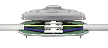 Bte de jonction et résine pu avec connecteur 5p. cap. 4 x 4-25mm² - AGI Robur - 233010