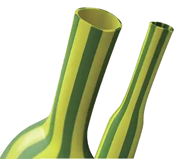 Gaine thermorétractable, barre de 1 m, rétreint 2:1, diam. 25/12 mm, vert/jaune - AGI Robur - 234222