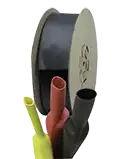 Gaine thermorétractable, rétreint 2:1, bobine de 75m, diam 12/6mm, vert/jaune - AGI Robur - 234434