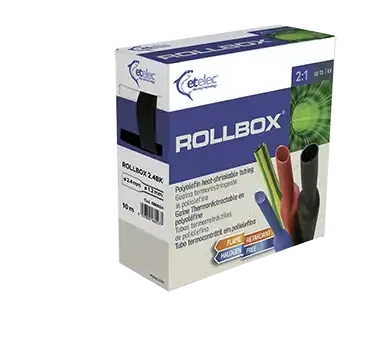 Gaine thermorétractable, rétreint 2:1, distributeur de 8m, diam. 9,5, noir - AGI Robur - 234478