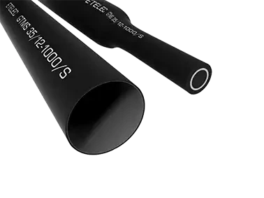Gaine thermo., barre de 1 m, rétreint 3:1, avec adhésif, diam. 75 mm, noir - AGI Robur - 234532