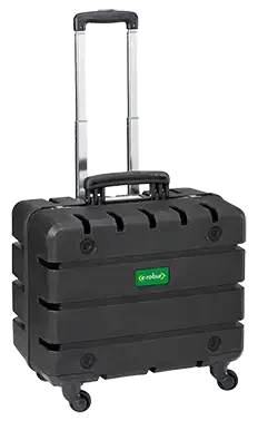 Valise 2 plateaux en pehd avec trolley et 4 roulettes pivotantes - AGI Robur - 322011