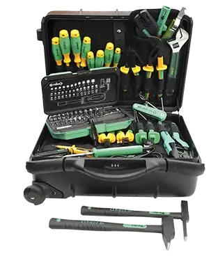 Valise abs à roulette avec composition de 26 outils pour électricien - AGI Robur - 325100