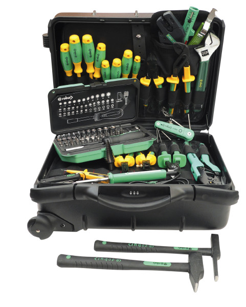 Valise abs à roulette avec composition de 26 outils pour électricien - AGI Robur - 325100