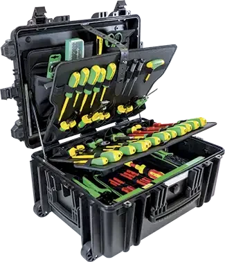 Kit d'outils pour électricien en valise avec trolley et roulettes. - AGI Robur - 325200