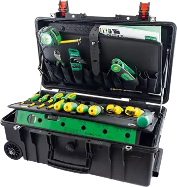 Kit d'outils pour électricien en valise avec trolley et roulettes. - AGI Robur - 325201