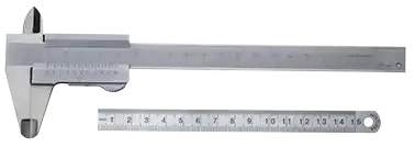 Composition pied à coulisse acier inox précision 1/20 et réglet inox 150mm - AGI Robur - 331017