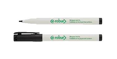 Boite de 4 marqueurs noirs toutes surfaces lisses. - AGI Robur - 331036