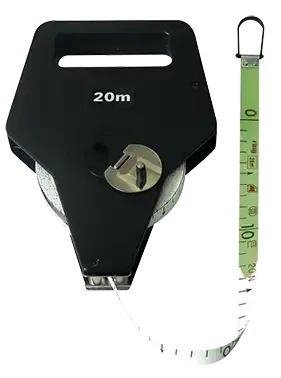 Double décamètre fibre de verre largeur 16mm, boîtier abs, manivelle métal - AGI Robur - 331049