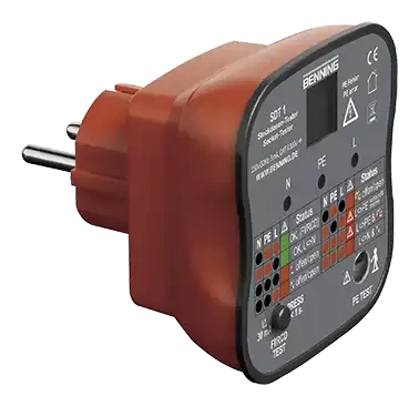 Testeur de prise de courant, test erreur câblage, terre, décl. 30ma - AGI Robur - 361017