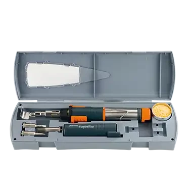 Coffret fer à souder à gaz en coffret, 25-130w, avec pannes, support et éponge - AGI Robur - 384027