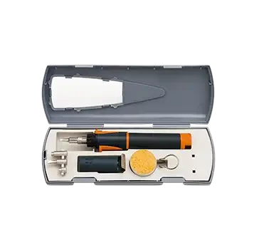 Coffret fer à souder à gaz en coffret, 15-75w, avec pannes, support et éponge - AGI Robur - 384050