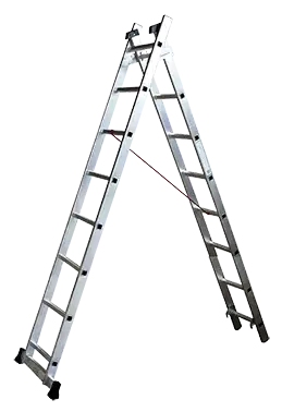 Echelle aluminium deux-plans utilisable en coulisse, hauteur 2,35-3,85m - AGI Robur - 396120