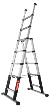 Echelle télescopique combinée, 7+3 échelons. fermée 0,79m, ouverte 3,80m  - AGI Robur - 396207