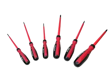 Coffret 6 tournevis isolés 1000v ph0-1-2 et plats 2,5x100, 3x100, 4x100 - AGI Robur - 411301