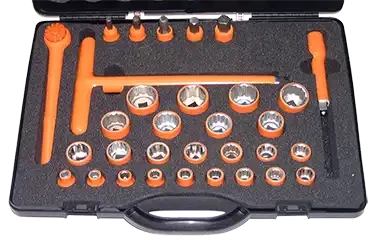 Composition de douilles avec clé à cliquet. - AGI Robur - 432107