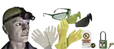 Kit de sécurité électrique contenant lunettes, gants, cadenas et étiquettes. - AGI Robur - 436507