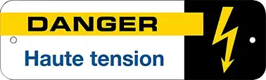 Plaque pvc 200 x 60mm, danger haute tension - AGI Robur - 437106