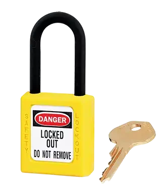 Cadenas de consignation jaune, non conducteur, anse résine 6 mm, corps résine, l - AGI Robur - 437203