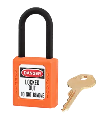Cadenas de consignation orange, non conducteur, anse résine 6 mm, corps résine - AGI Robur - 437204