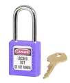 Cadenas de consignation violet, anse acier 4 mm et corps résine, une clé - AGI Robur - 437217