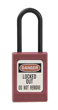 Cadenas de consignation rouge, non conducteur, anse 4.8 mm, clé unique - AGI Robur - 437230