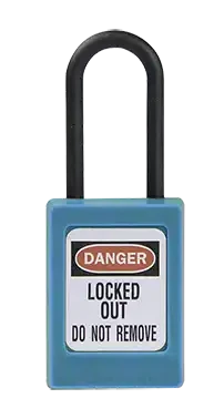 Cadenas de consignation turquoise, non conducteur, anse 4.8 mm, clé unique  - AGI Robur - 437237