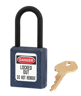 Cadenas de consignation noir, non conducteur, anse résine 6 mm, corps résine - AGI Robur - 437246