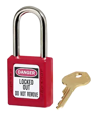 Cadenas de consignation rouge, anse acier 4 mm et corps résine, clé n°9 - AGI Robur - 437251