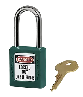 Cadenas de consignation turquoise, anse acier 4 mm et corps résine, une clé - AGI Robur - 437258